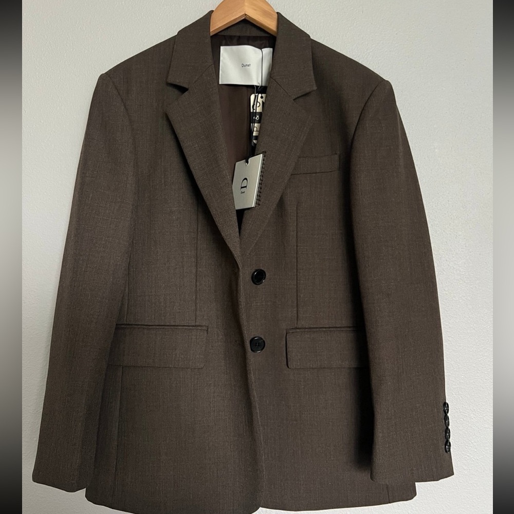 NWT Dunst Essential 2 Button Wool Blazer Size M in Brown - Picture 3 of 11